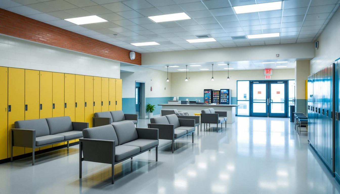 Visitation facilities and waiting area at Dodge Correctional Institute