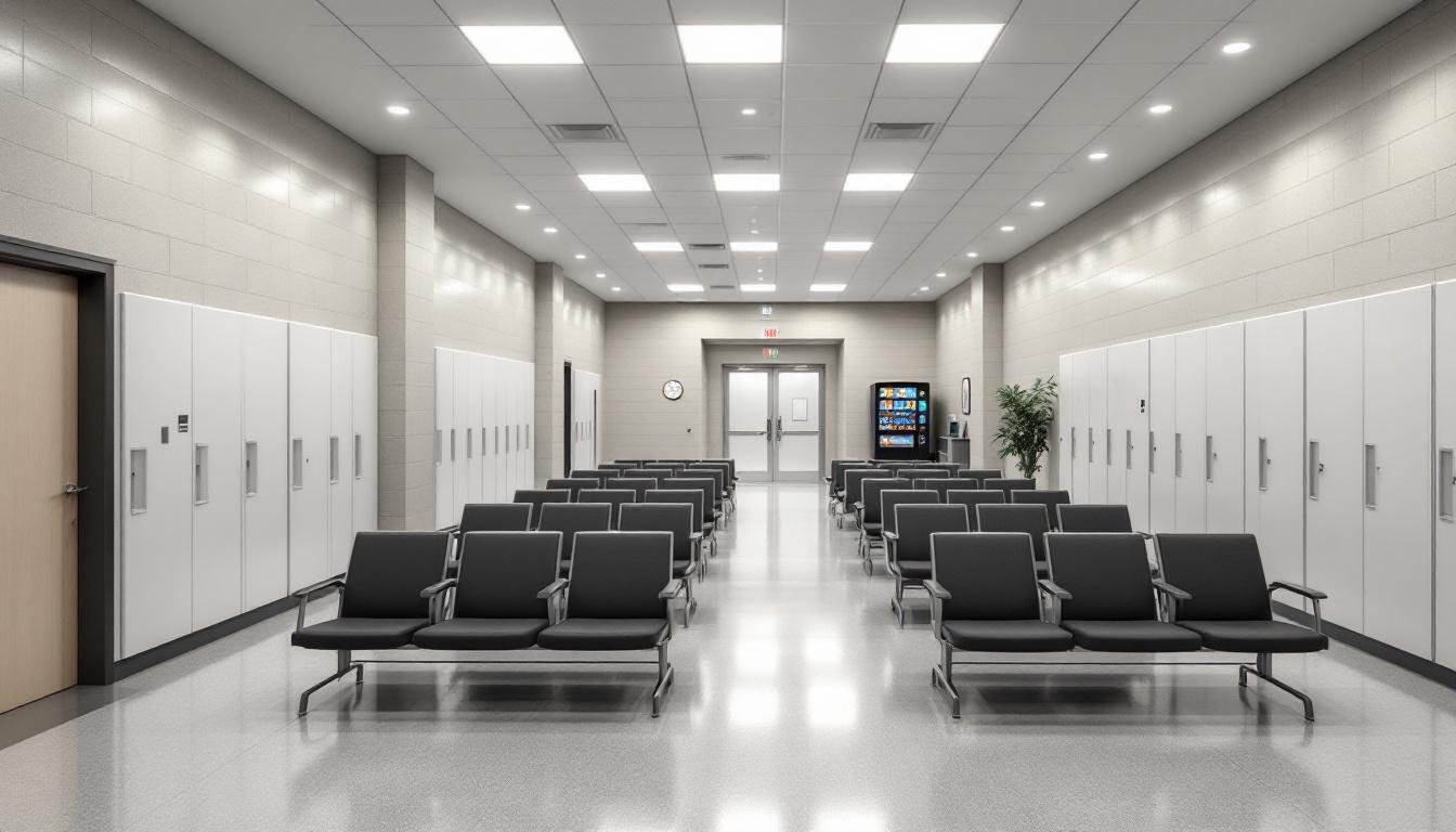 Visitation facilities and waiting area at Dodge Correctional Institute