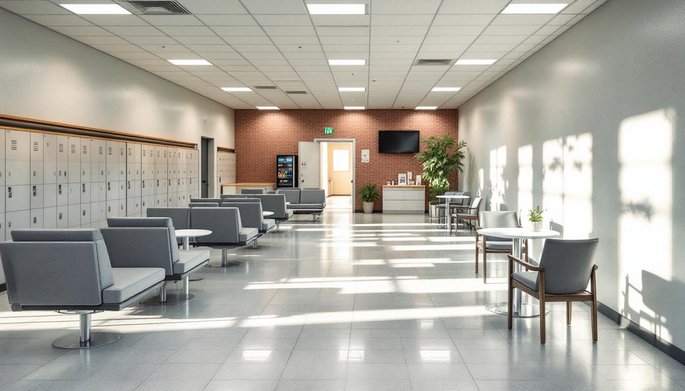 Visitation facilities and waiting area at Dane County Sheriff