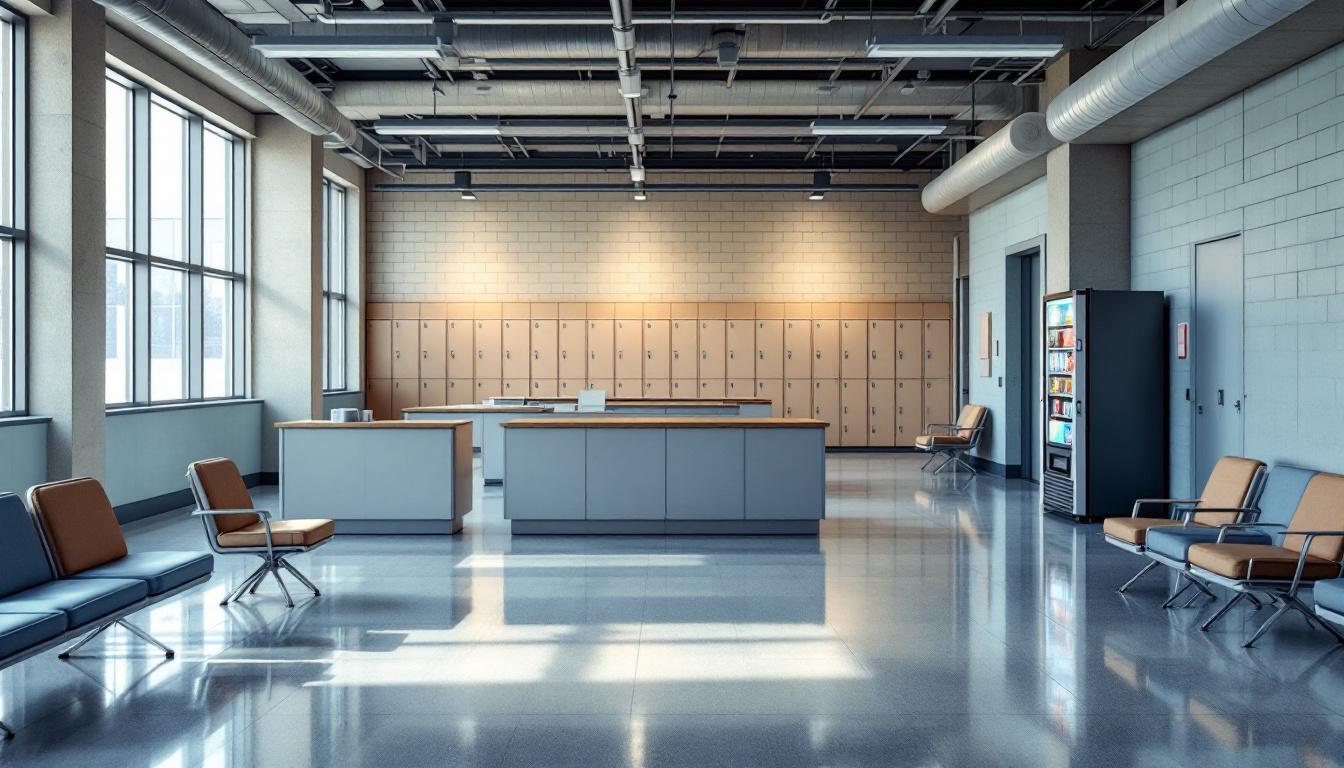 Visitation facilities and waiting area at Green Bay Correctional Institution
