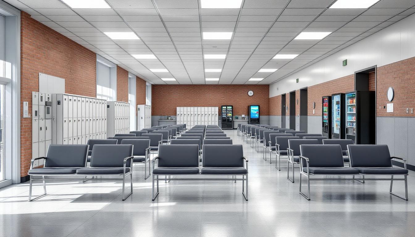 Visitation facilities and waiting area at Jackson Correctional Institution