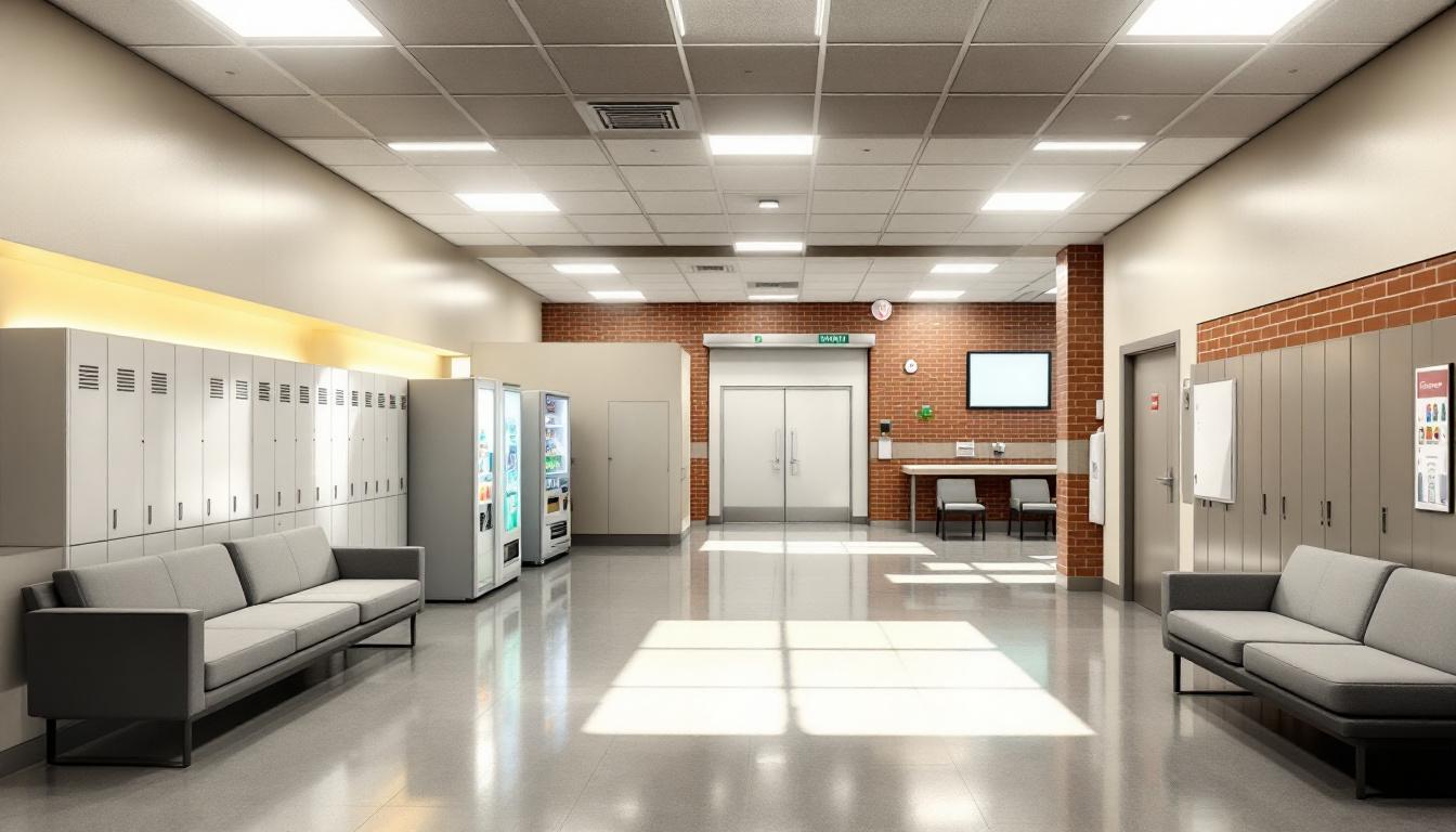 Visitation facilities and waiting area at Wisconsin Secure Program Facility