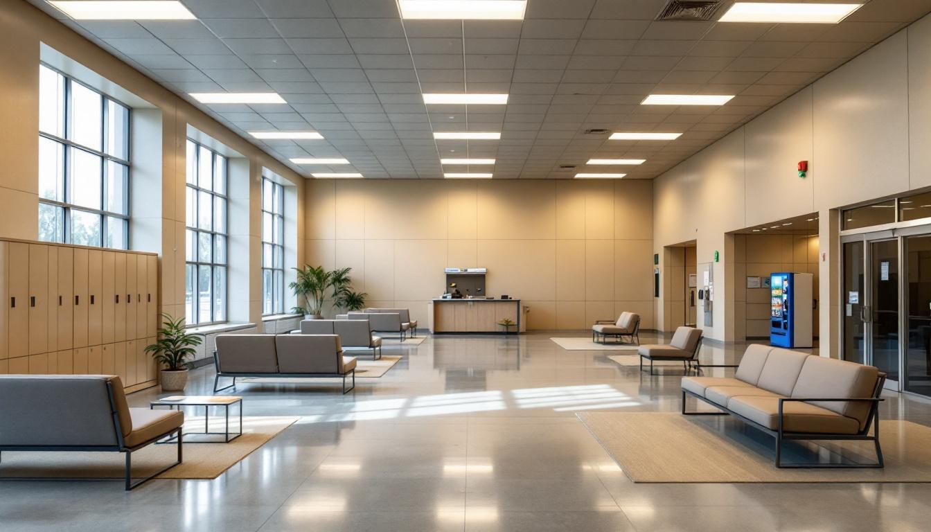 Visitation facilities and waiting area at Waupun Correctional Institution