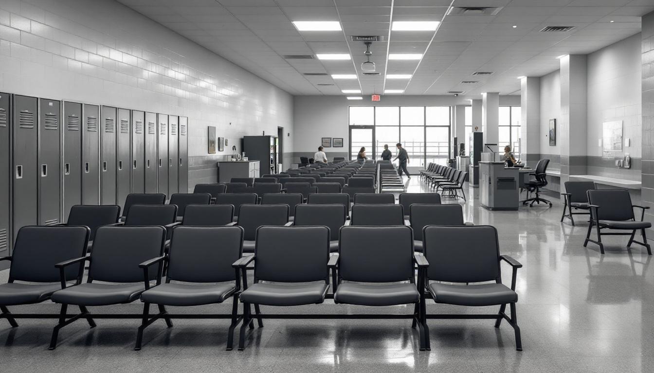 Visitation facilities and waiting area at Jackson Correctional Institution