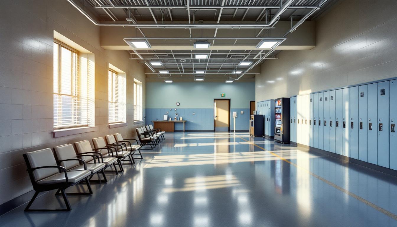 Visitation facilities and waiting area at Redgranite Correctional Institute