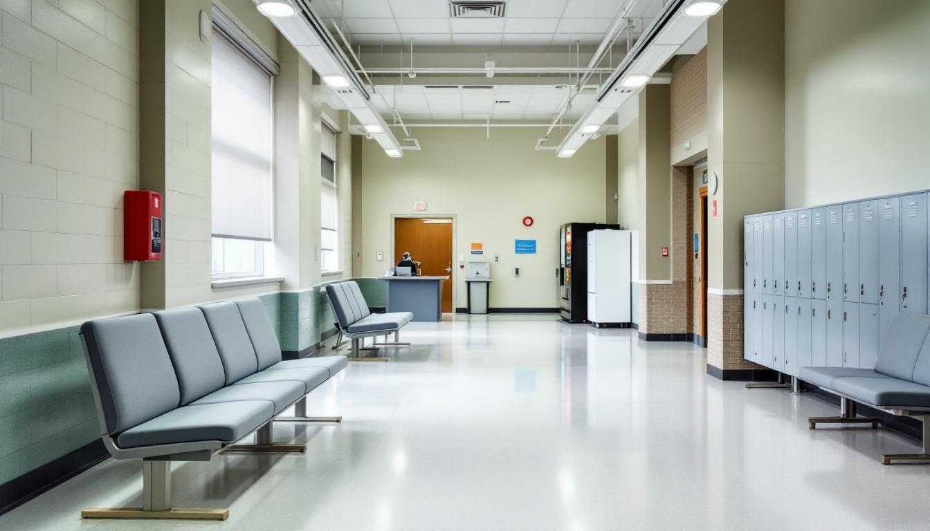 Visitation facilities and waiting area at Lewis & Clark County Jail