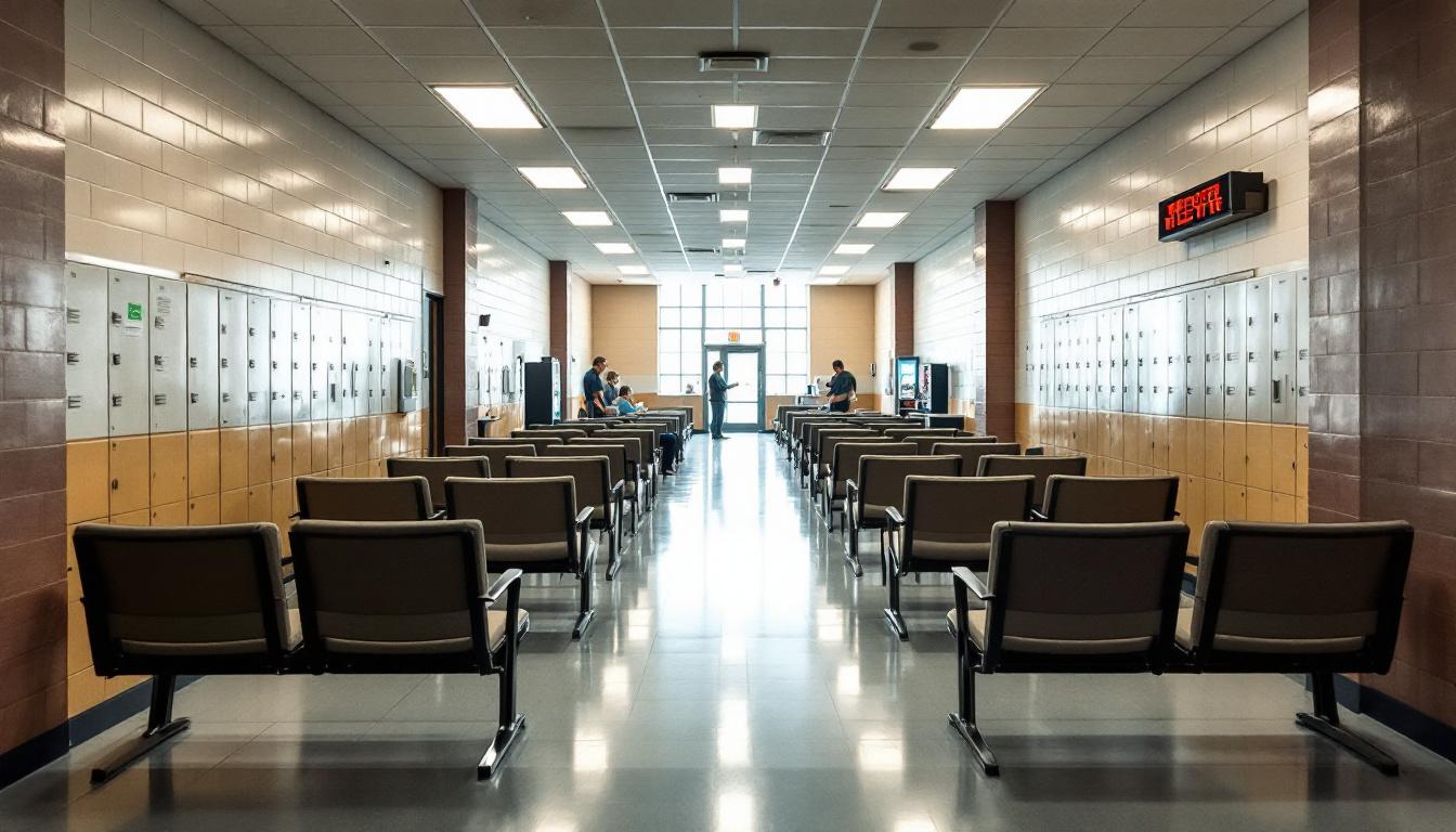 Visitation facilities and waiting area at Lewis & Clark County Jail