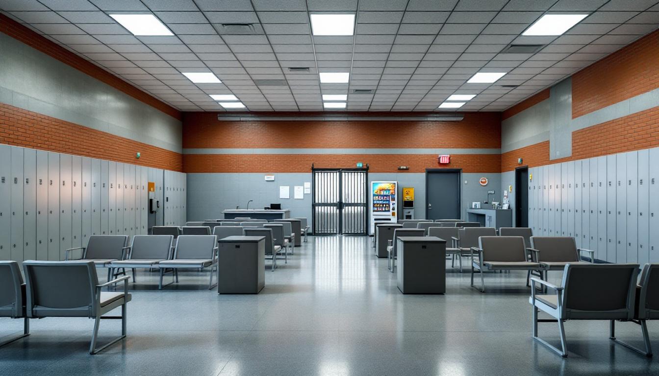 Visitation facilities and waiting area at James T. Vaughn Correctional Center