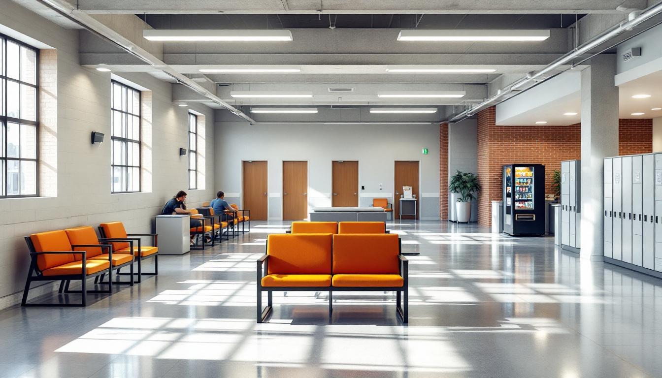Visitation facilities and waiting area at Wyandotte County Jail Administration