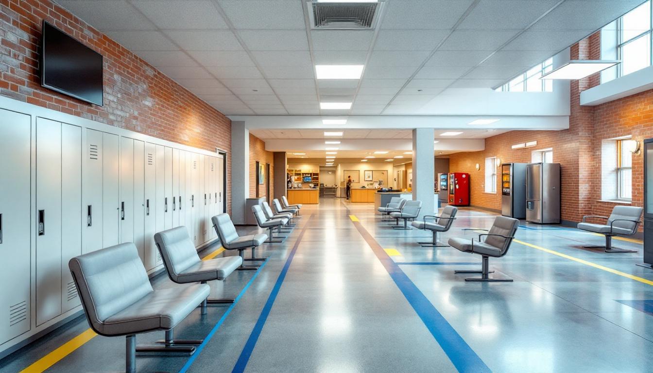 Visitation facilities and waiting area at Sedgwick County Jail