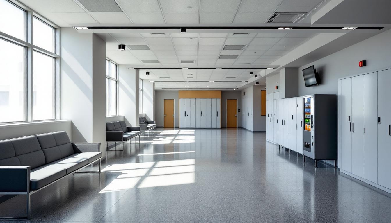 Visitation facilities and waiting area at Winfield Correctional Facility