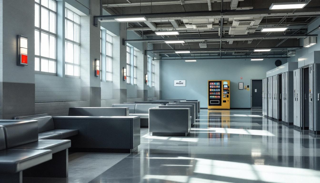 Visitation facilities and waiting area at Cloud County Jail