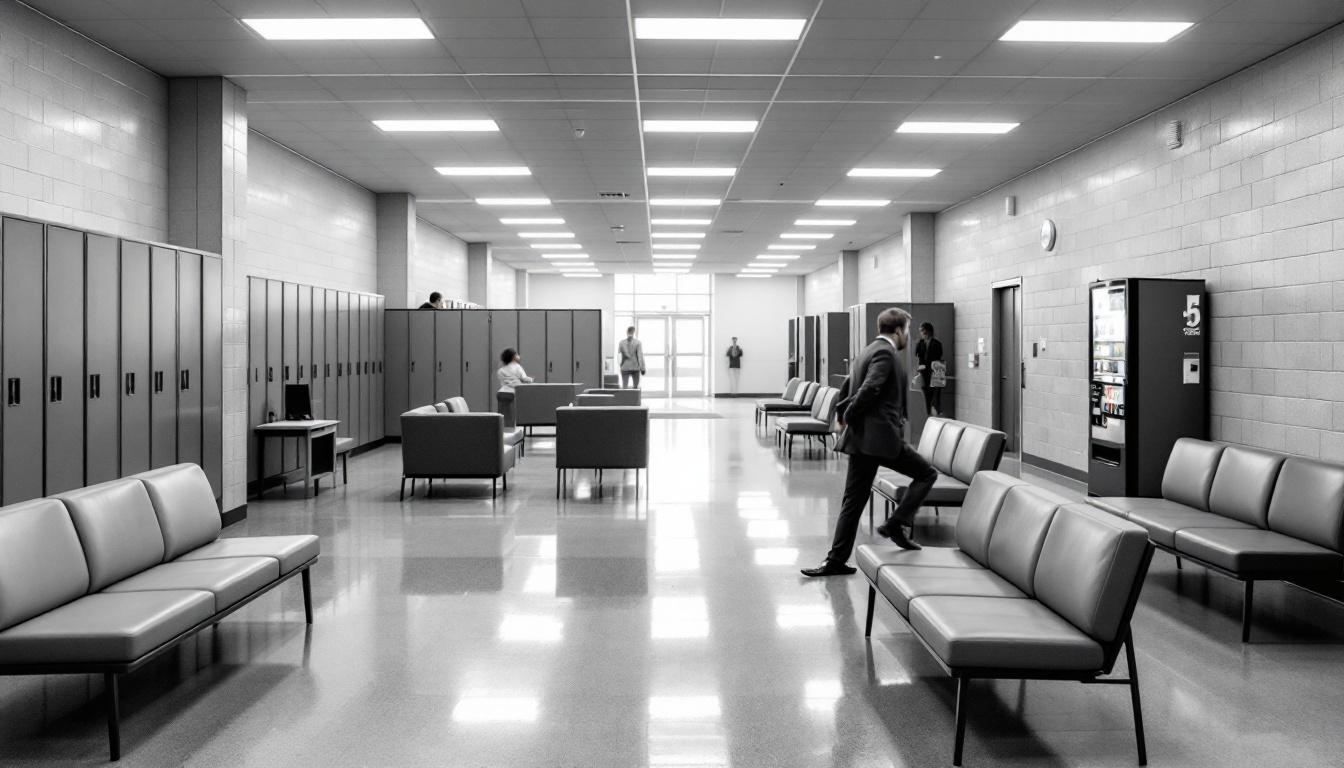 Visitation facilities and waiting area at Saline County Sheriff's Office