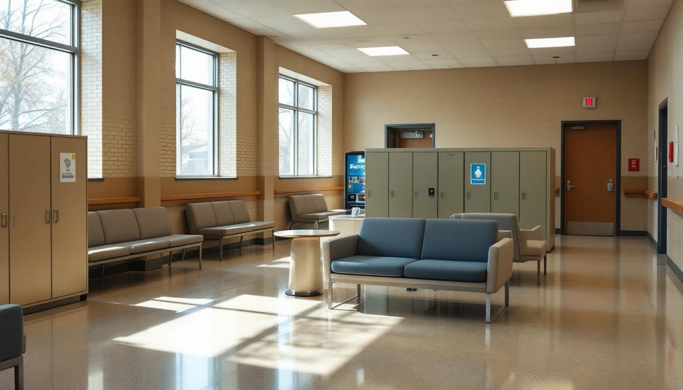 Visitation facilities and waiting area at Shawnee County Adult Detention