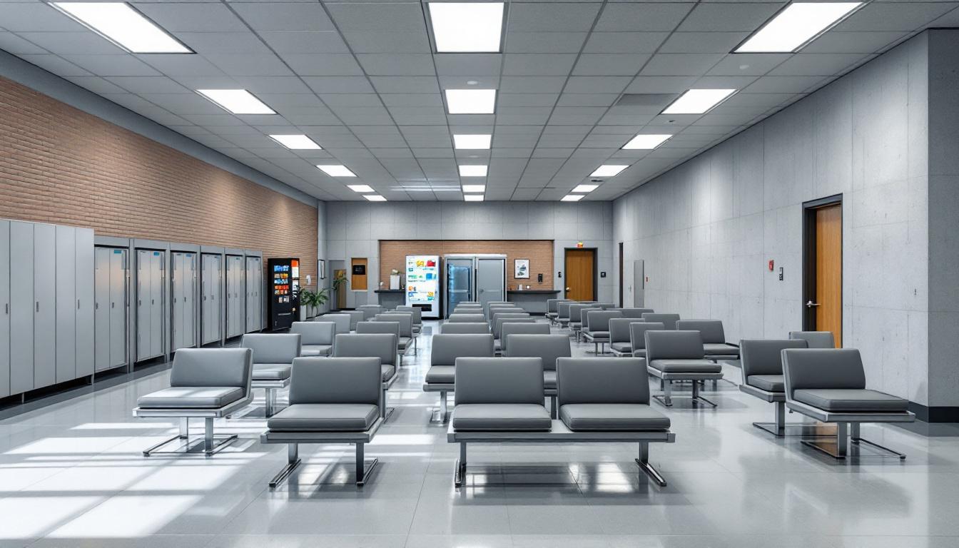 Visitation facilities and waiting area at Wyandotte County Jail Administration
