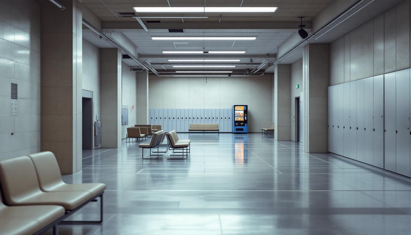 Visitation facilities and waiting area at Topeka Correctional Facility