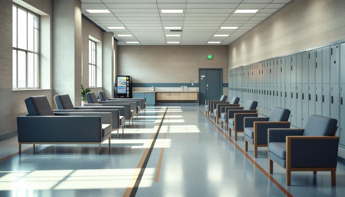 Visitation facilities and waiting area at Shawnee County Adult Detention