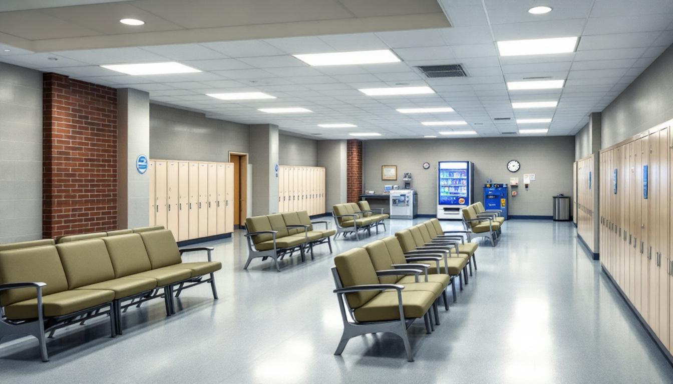 Visitation facilities and waiting area at Larned Correctional Mental Health Facility