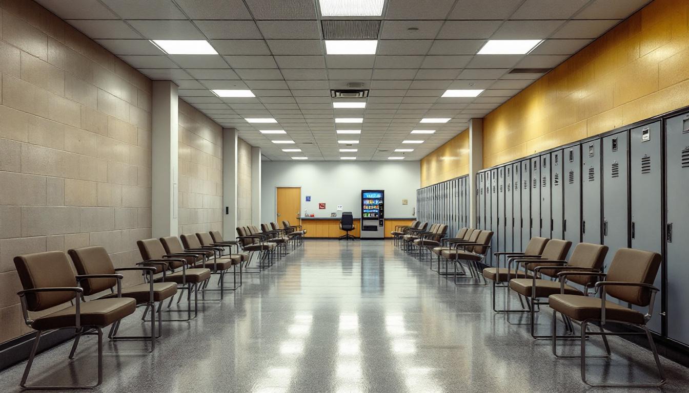 Visitation facilities and waiting area at Pawnee County Jail