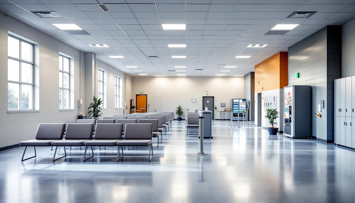 Visitation facilities and waiting area at Jackson County Jail