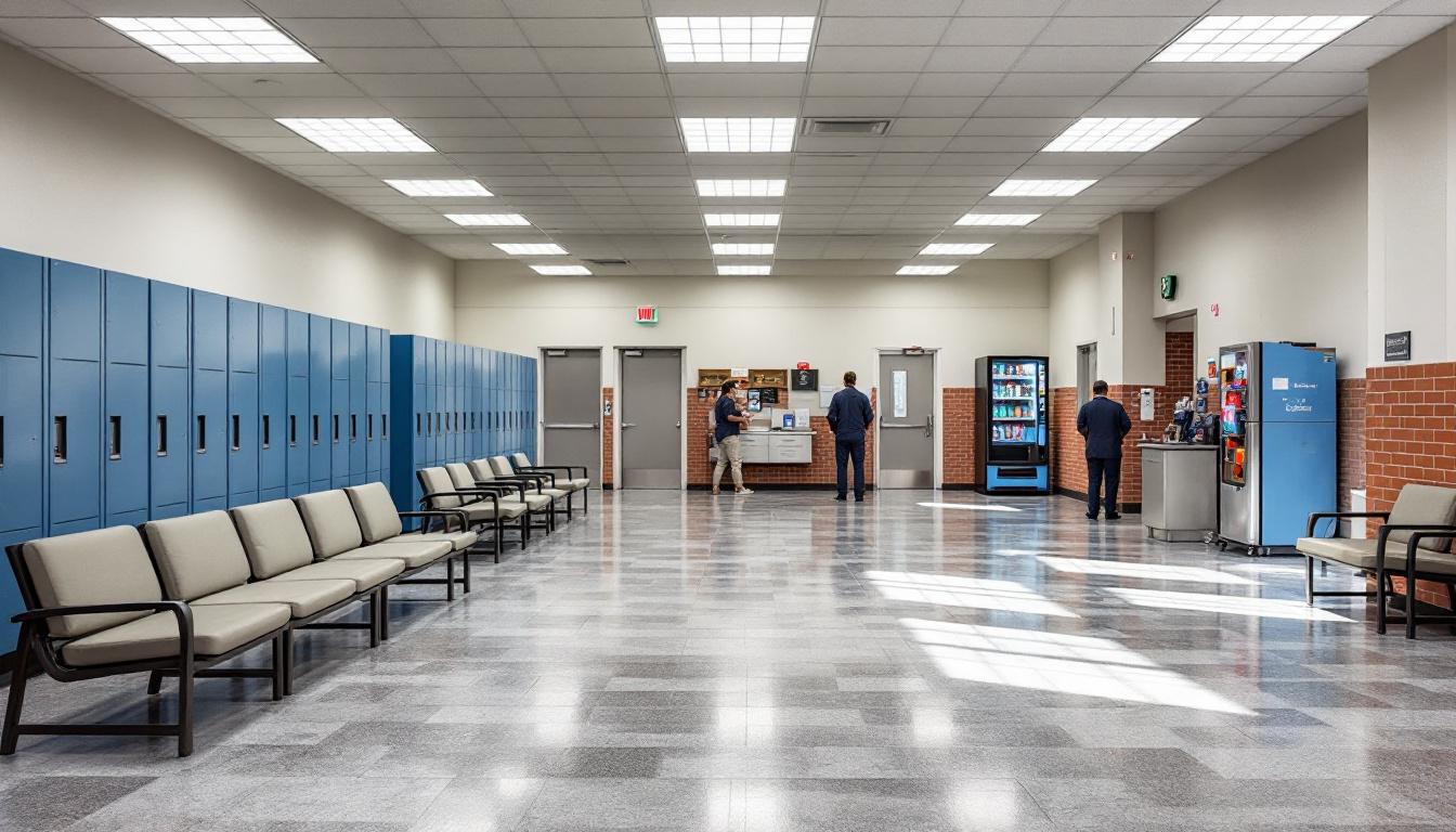 Visitation area at Southern New Mexico Correctional Facility