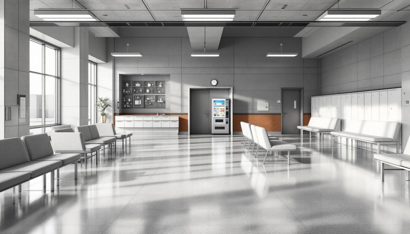 Visitation facilities and waiting area at FCI Pollock