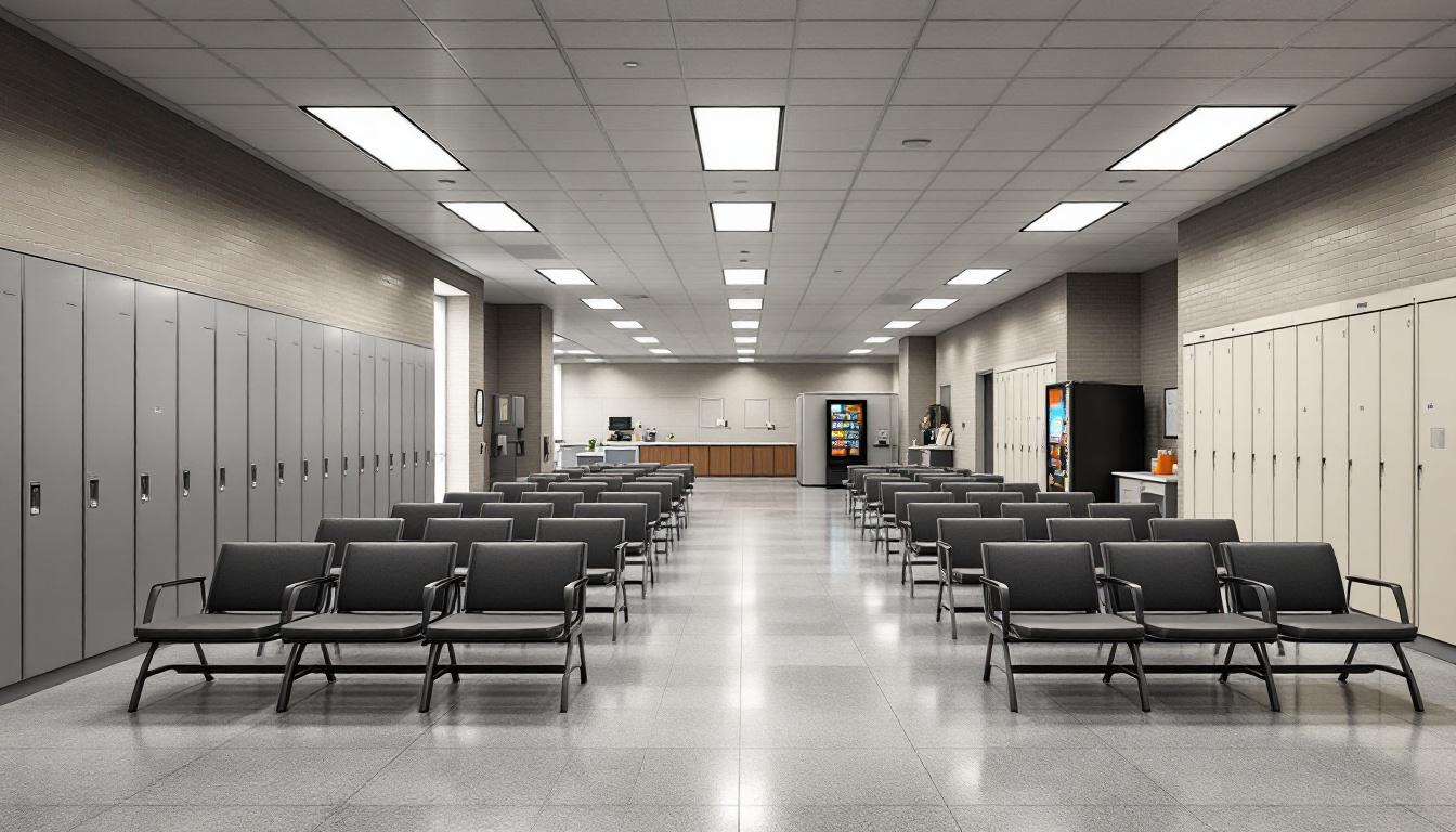 Visitation facilities and waiting area at Northwest New Mexico Correctional Center