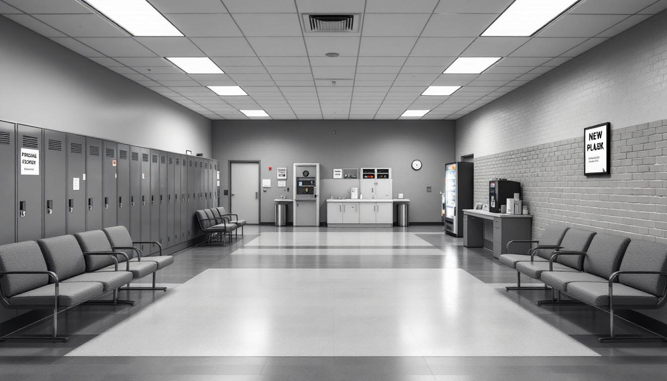 Visitation facilities and waiting area at Cibola County Correctional Center