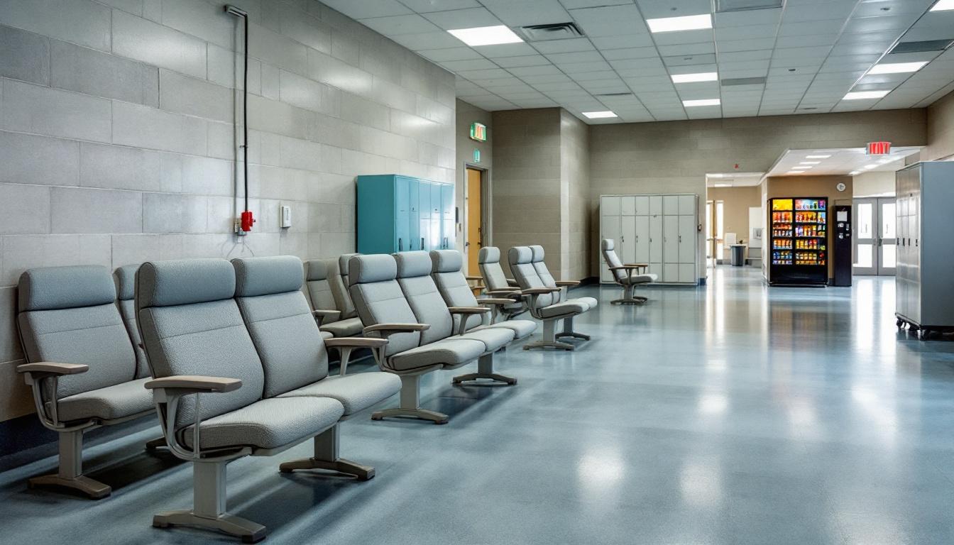 Visitation facilities and waiting area at Cibola County Correctional Center