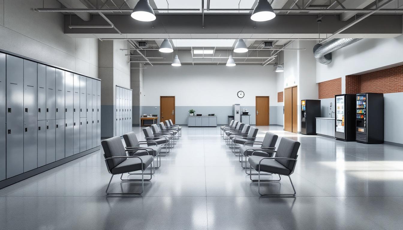 Visitation facilities and waiting area at Torrance County Detention Fac