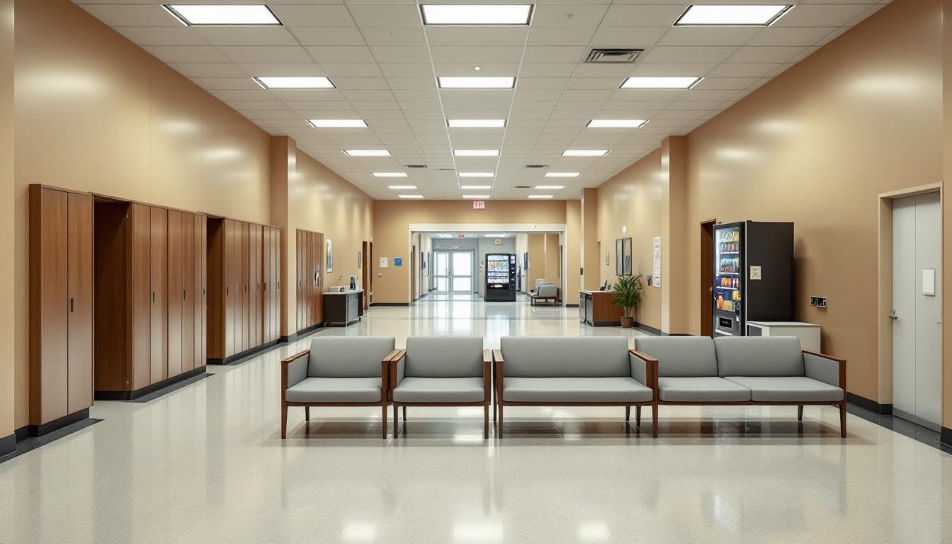Visitation facilities and waiting area at Cache County Jail
