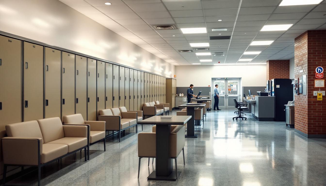 Visitation facilities and waiting area at Carbon County Jail