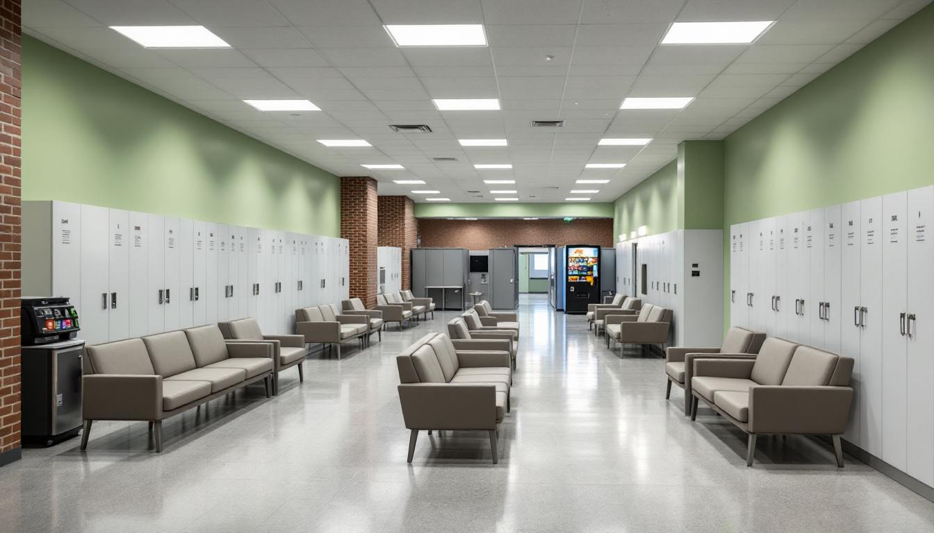 Visitation facilities and waiting area at Salt Lake County Metro Jail