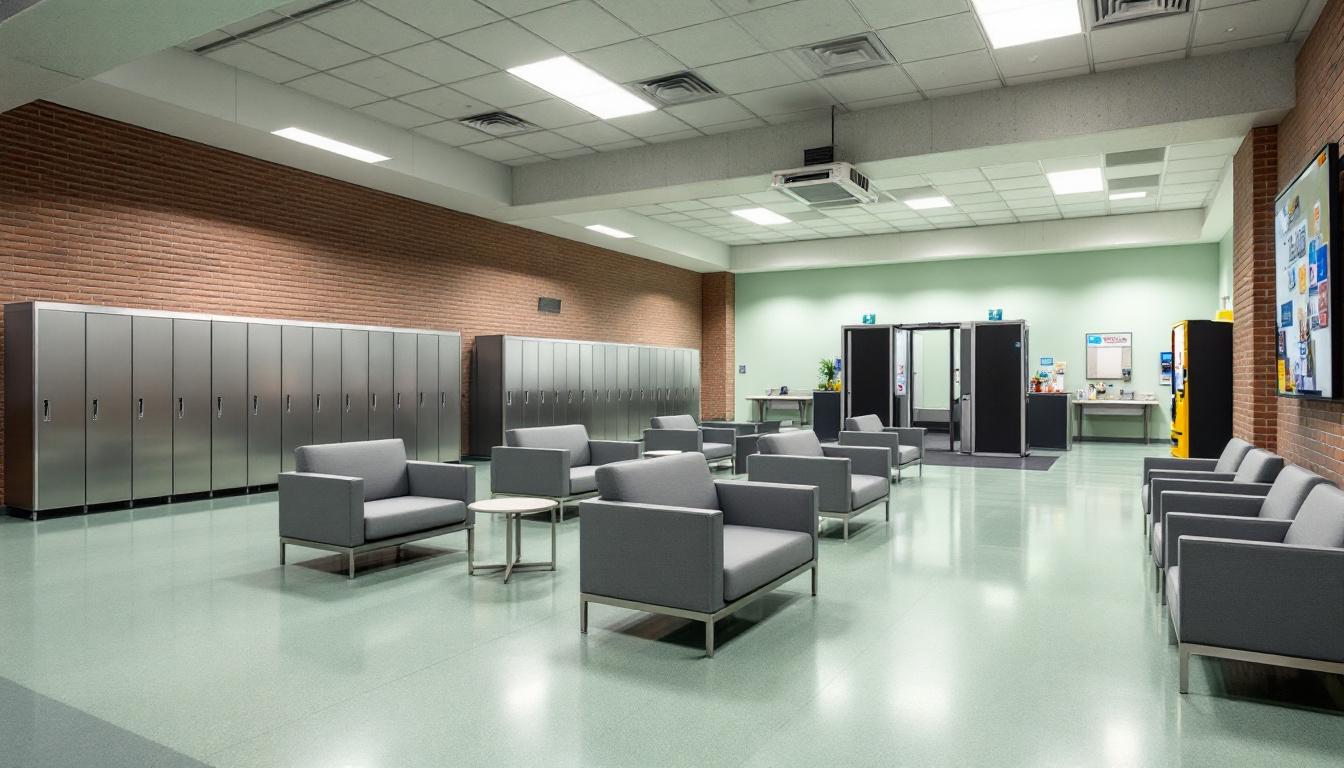 Visitation facilities and waiting area at Beaver County Sheriff's Office