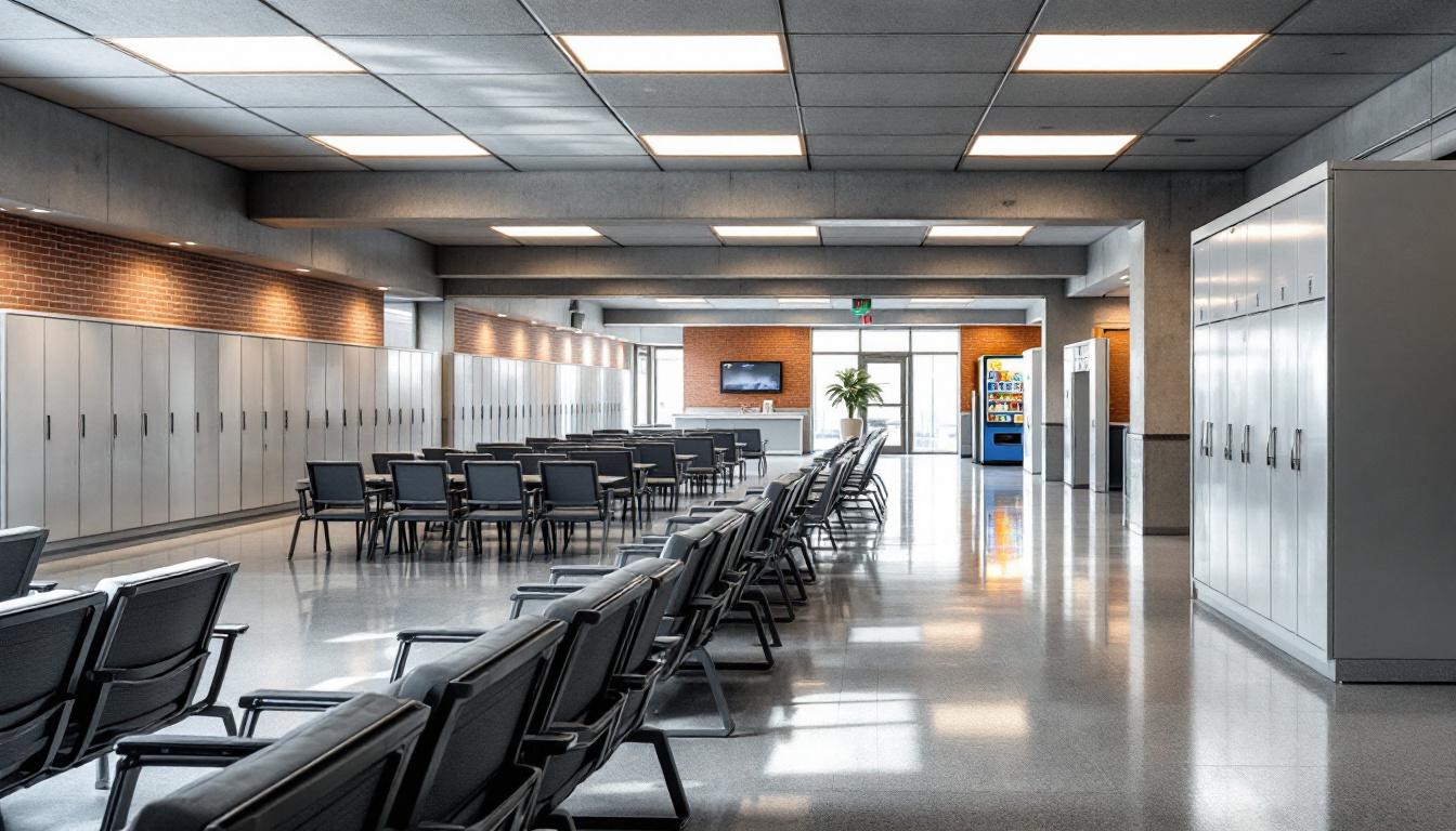 Visitation facilities and waiting area at South Idaho Correctional Institution (SICI)