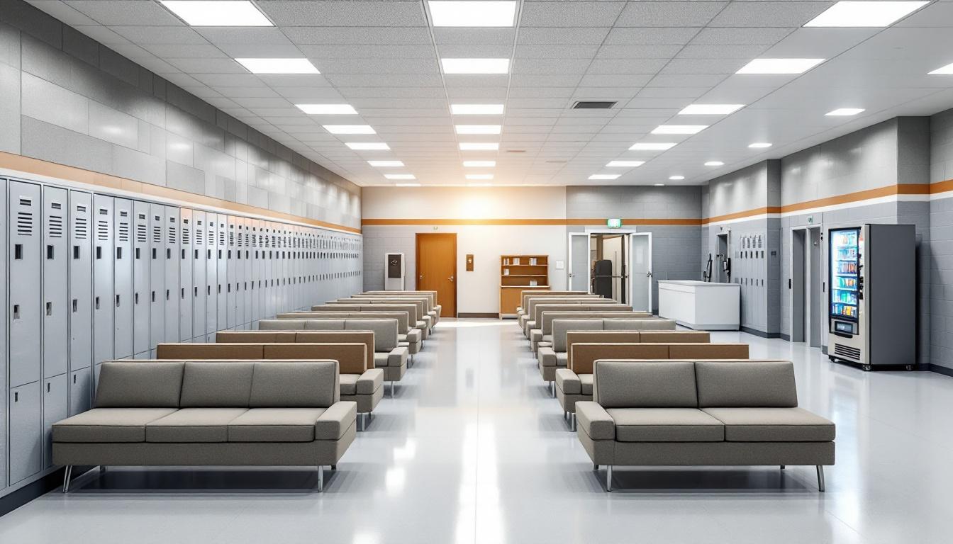 Visitation facilities and waiting area at South Idaho Correctional Institution (SICI)