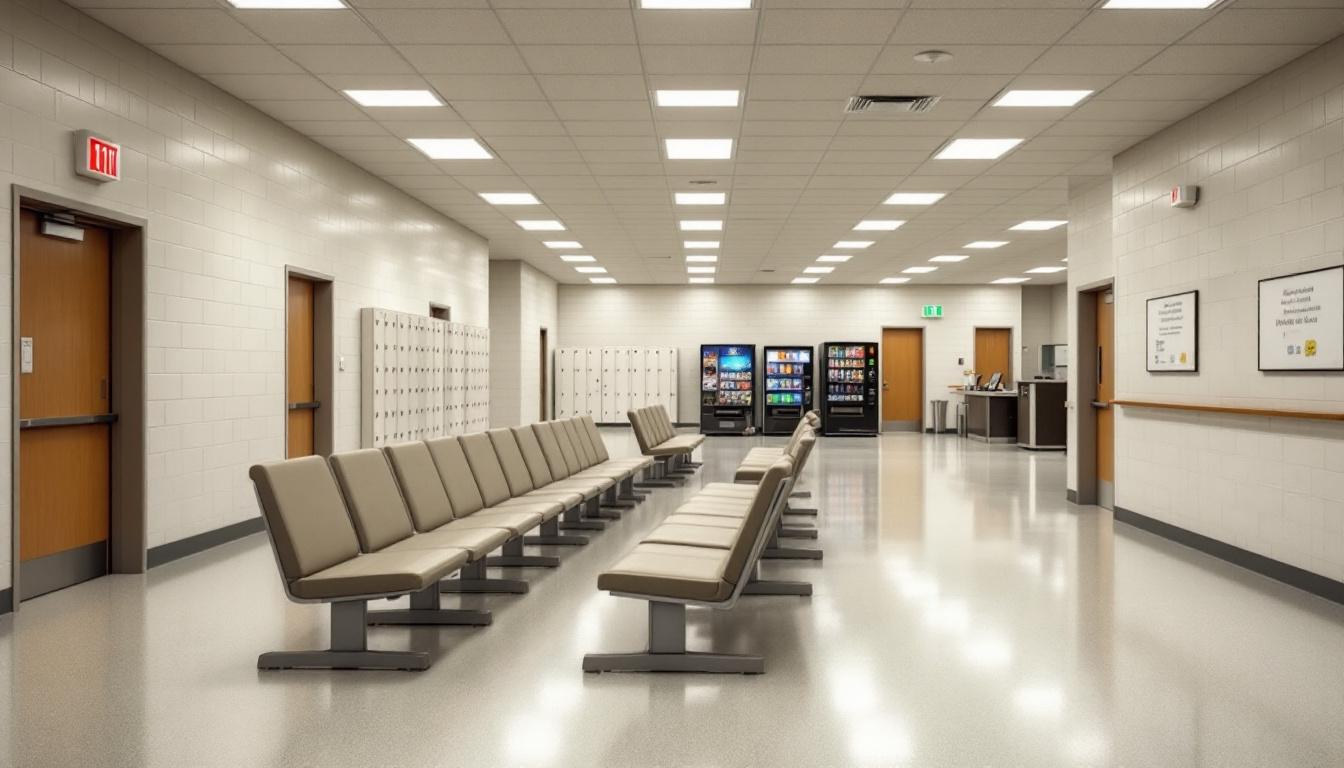 Visitation facilities and waiting area at Community Correctional Center Lincoln