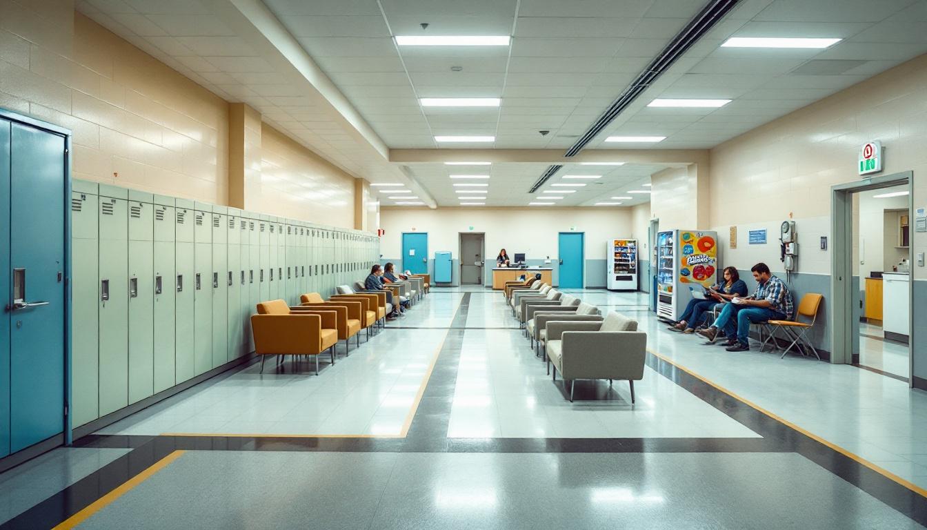 Visitation facilities and waiting area at Douglas County Department of Corrections