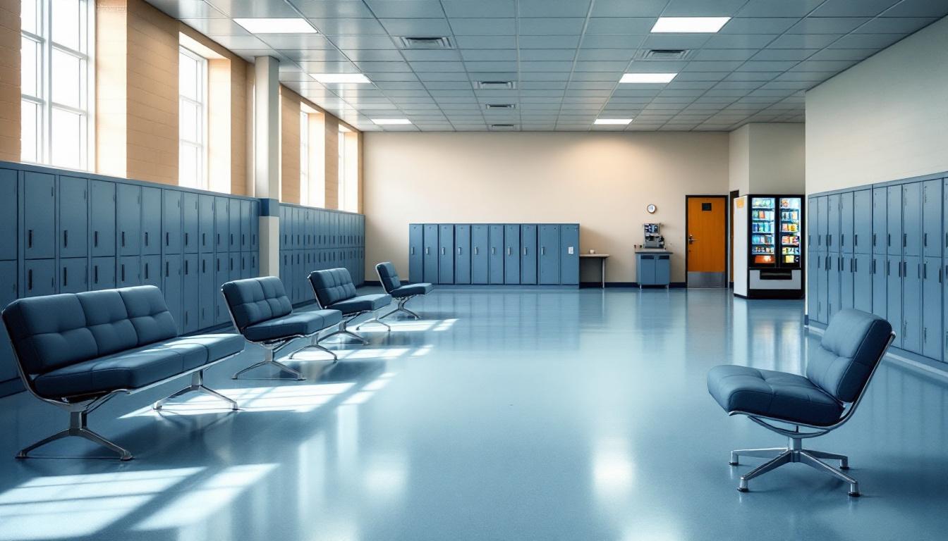Visitation facilities and waiting area at Omaha Correctional Center