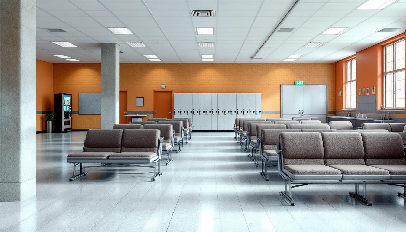 Visitation facilities and waiting area at Hall County Corrections