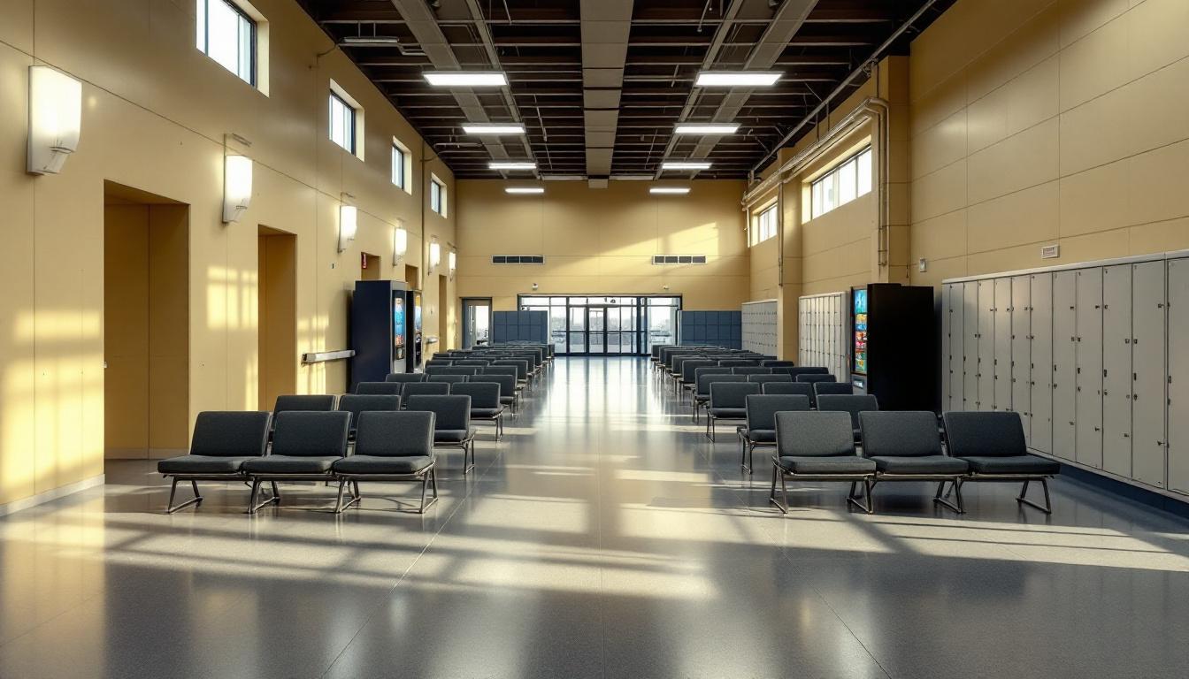 Visitation facilities and waiting area at Scotts Bluff County Sheriff