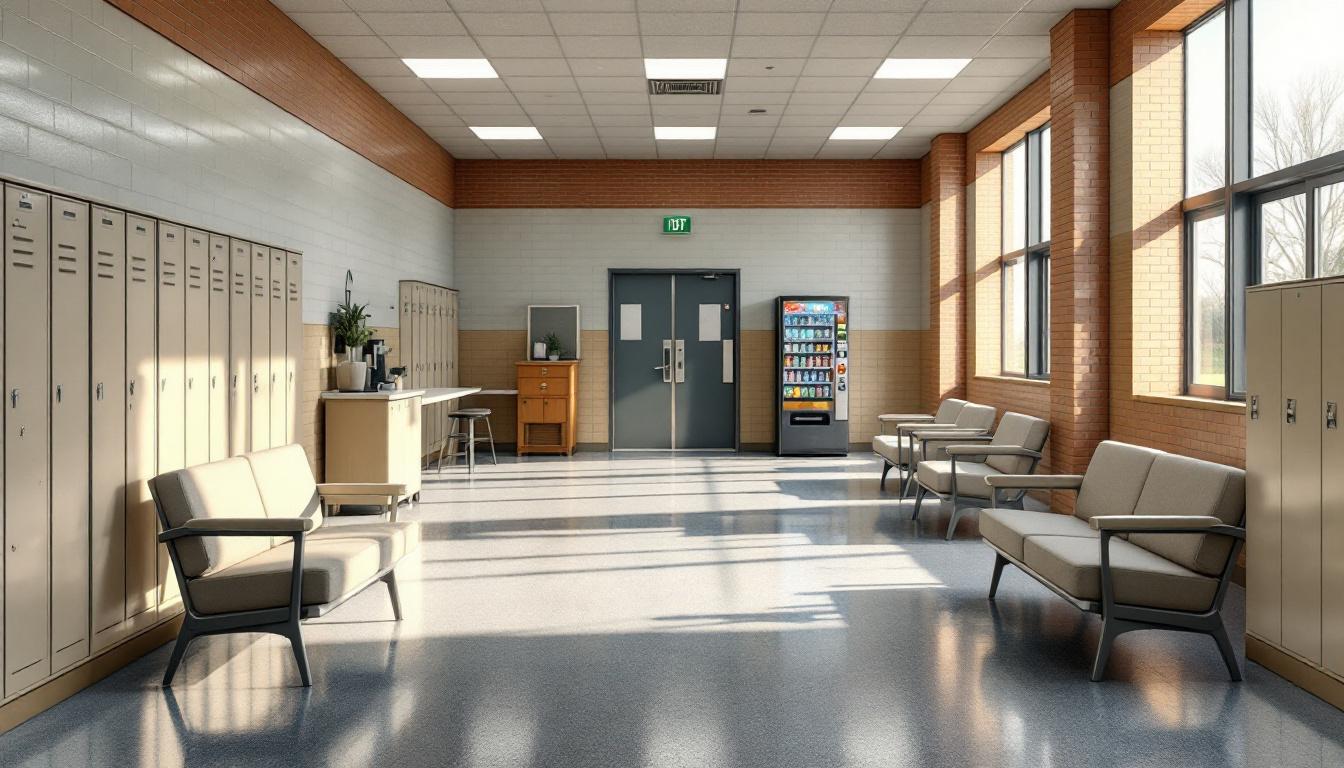 Visitation facilities and waiting area at North Fork Correctional Center