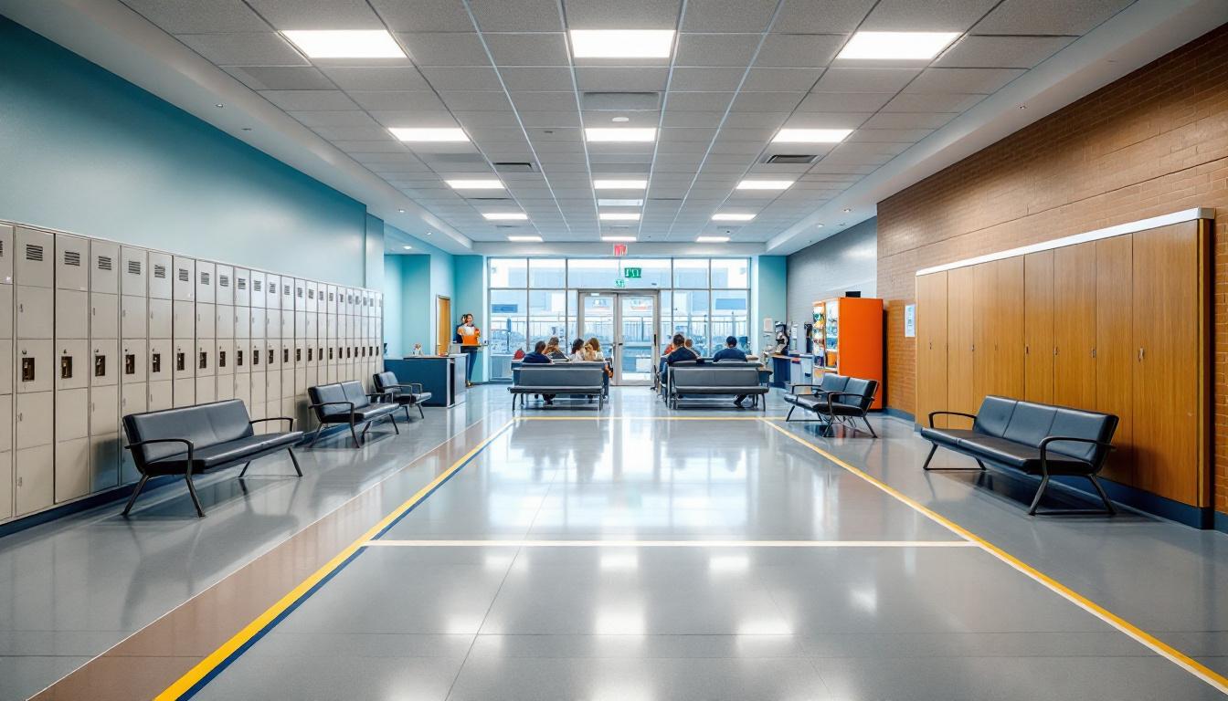 Visitation facilities and waiting area at J H Lilley Correctional Center