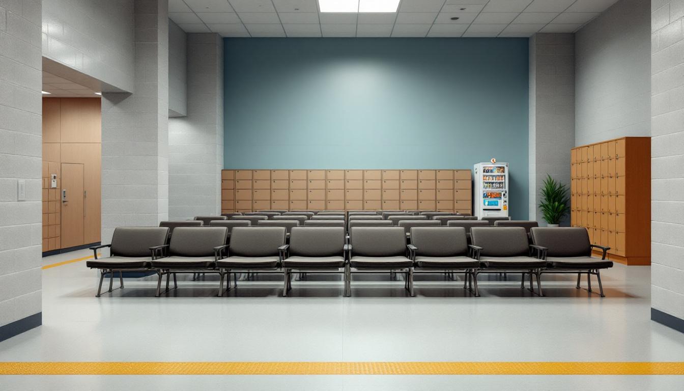 Visitation facilities and waiting area at Cleveland County Jail
