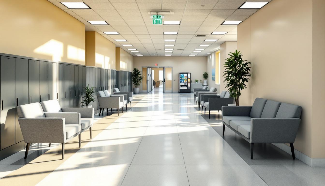 Visitation facilities and waiting area at Lawton Correction Facilty