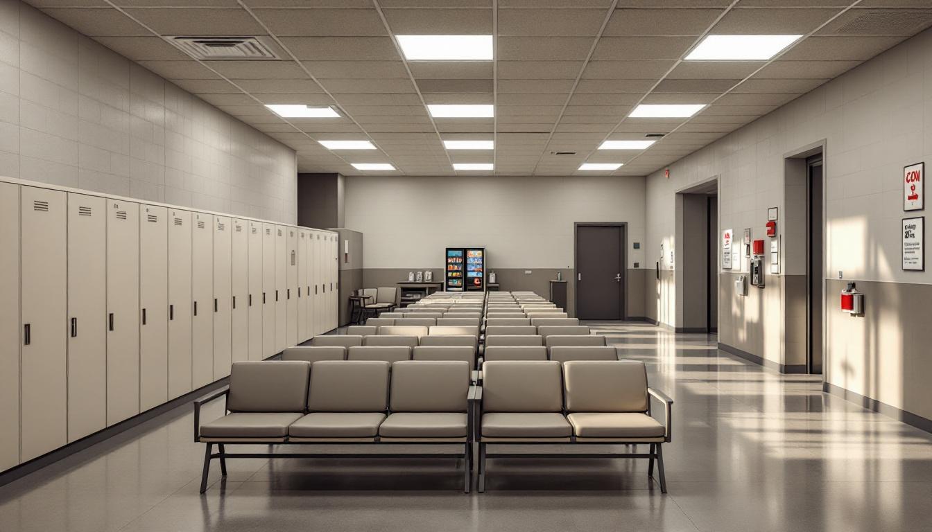 Visitation facilities and waiting area at Okmulgee County Sheriff