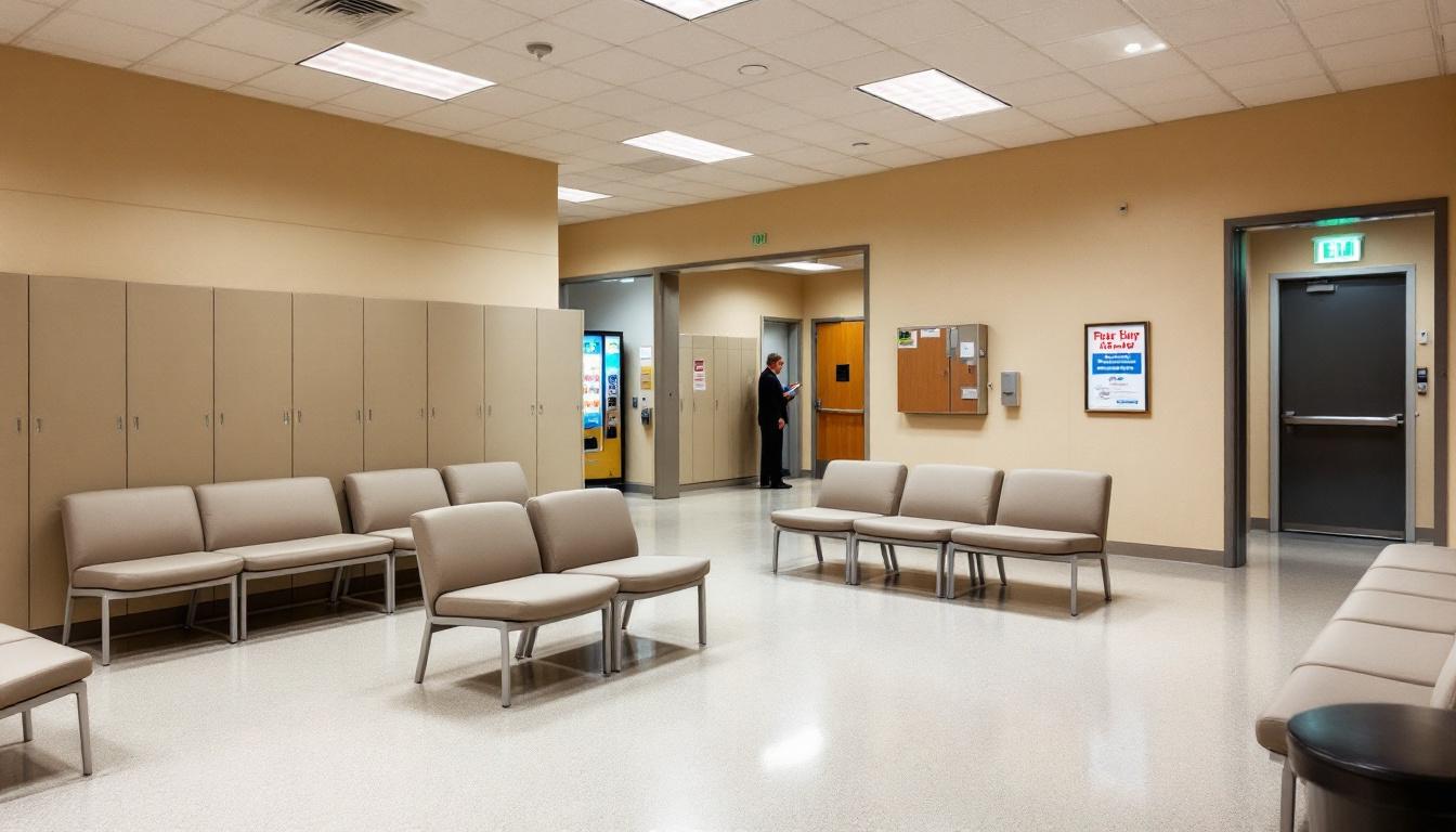 Visitation facilities and waiting area at Garfield County Jail