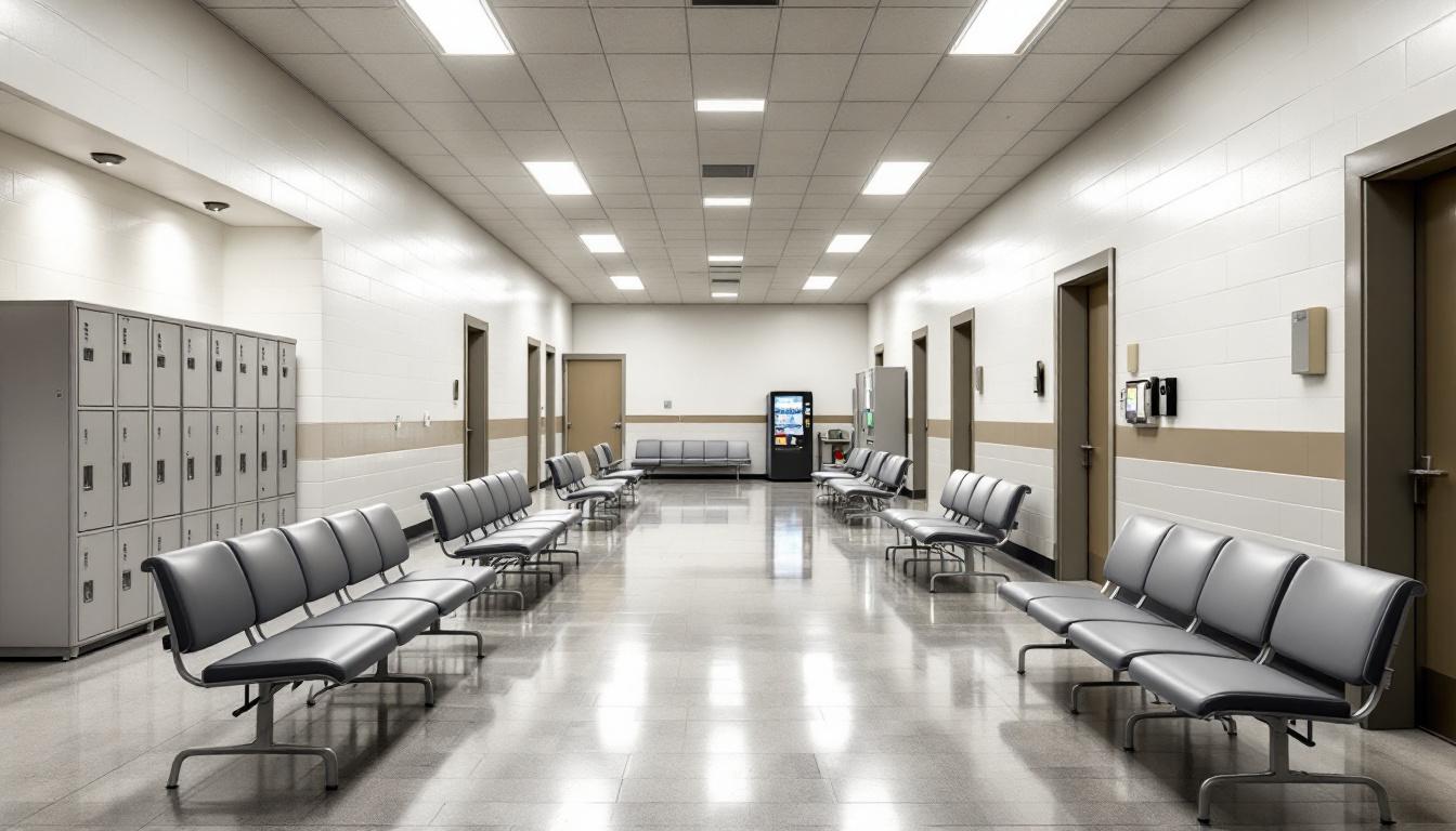 Visitation facilities and waiting area at Mabel Bassett Correctional Center