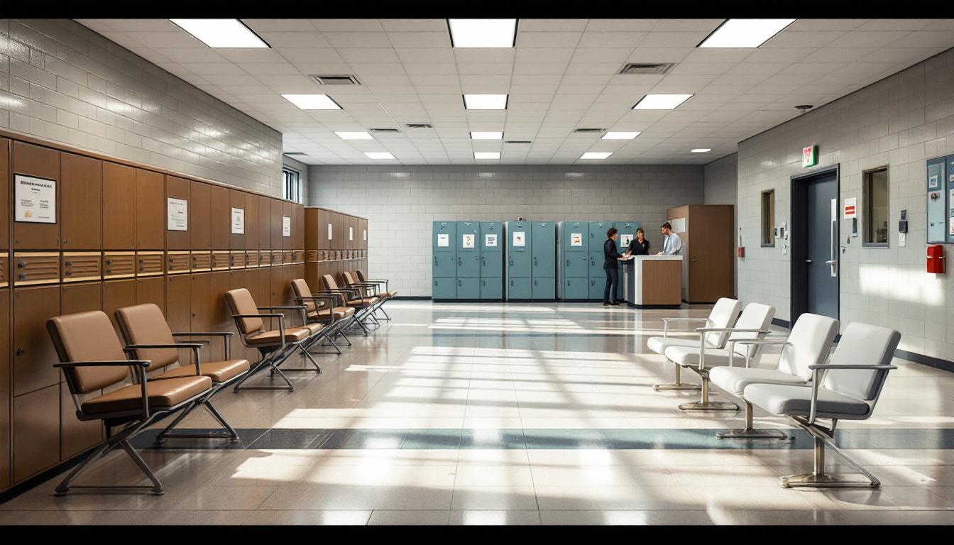 Visitation facilities and waiting area at Pawnee County Jail