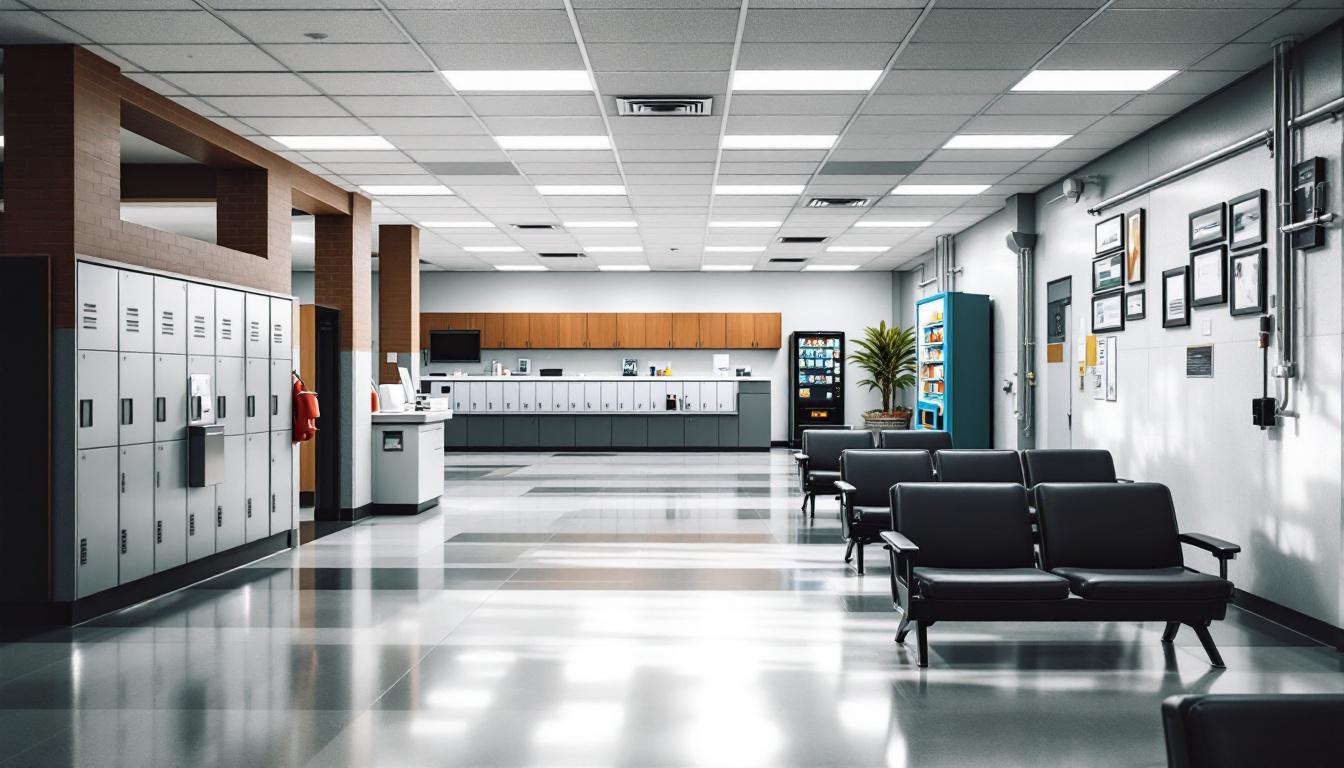 Visitation facilities and waiting area at Stephens County Jail